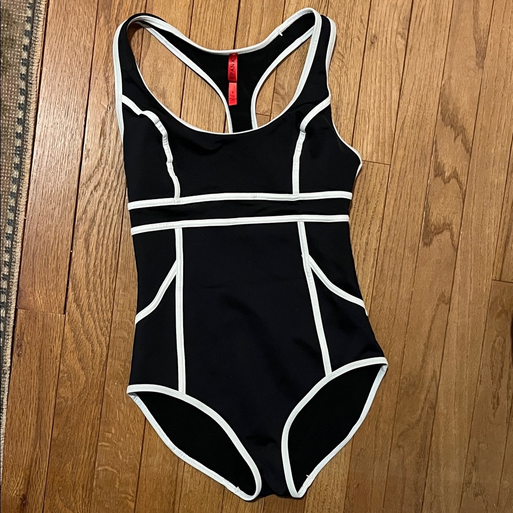 SPANX Black and White Swimsuit